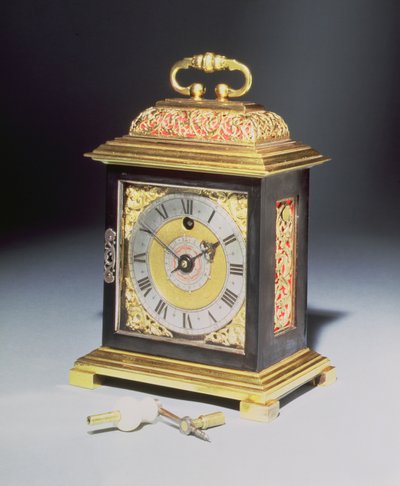 Miniature bracket clock with a blued steel and gilt metal case by Thomas Tompion (1639-1713), c.1710 by English School